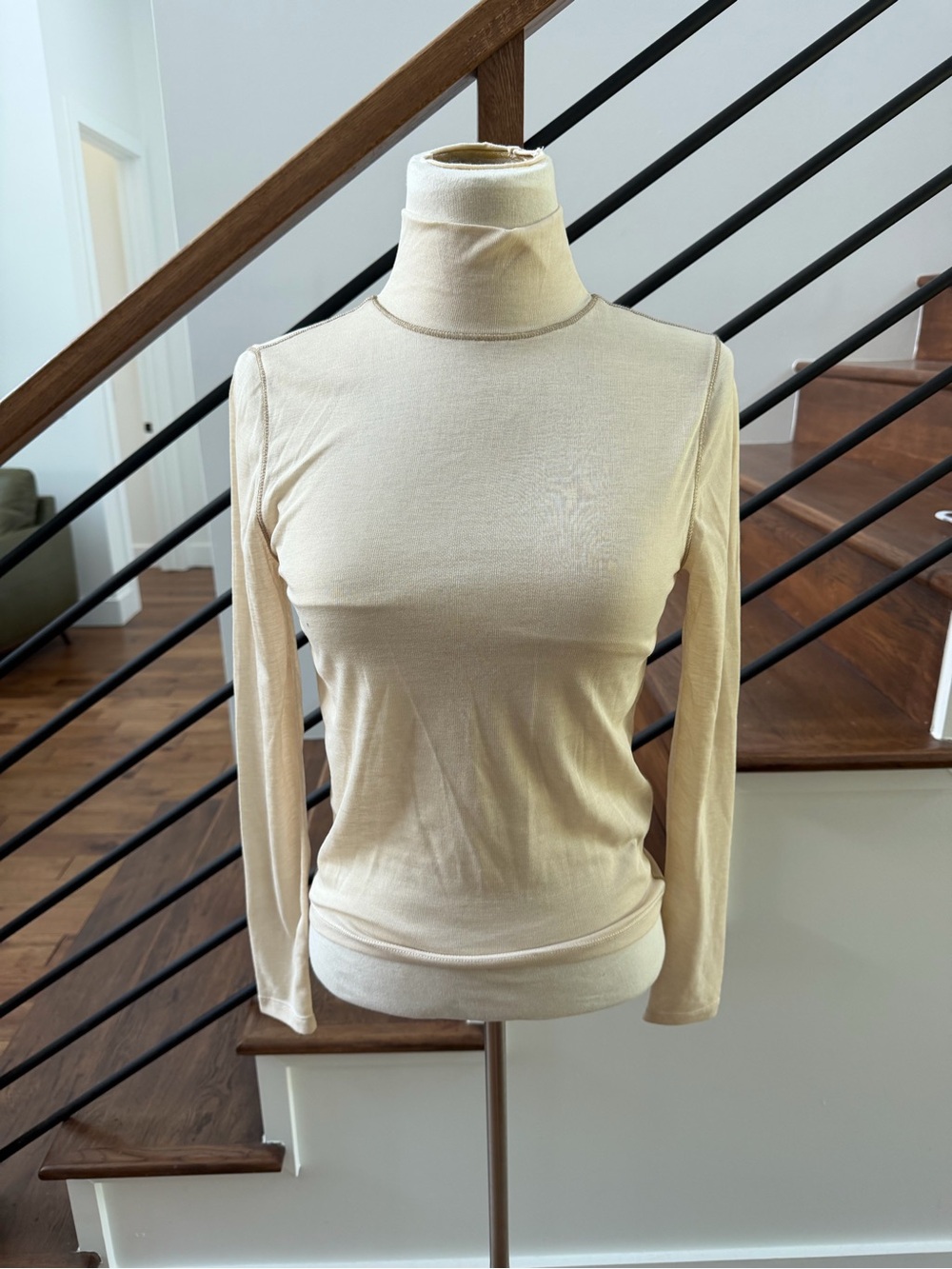 Madewell Women’s Cream Turtleneck Long-Sleeve Top